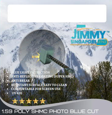 Mặt trước bao bì gốc 1.59 Poly SHMC Photo Blue Cut